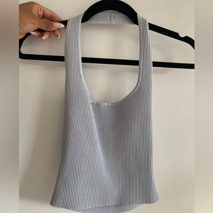 Aritzia Babaton Contour Light Blue Halter Top
